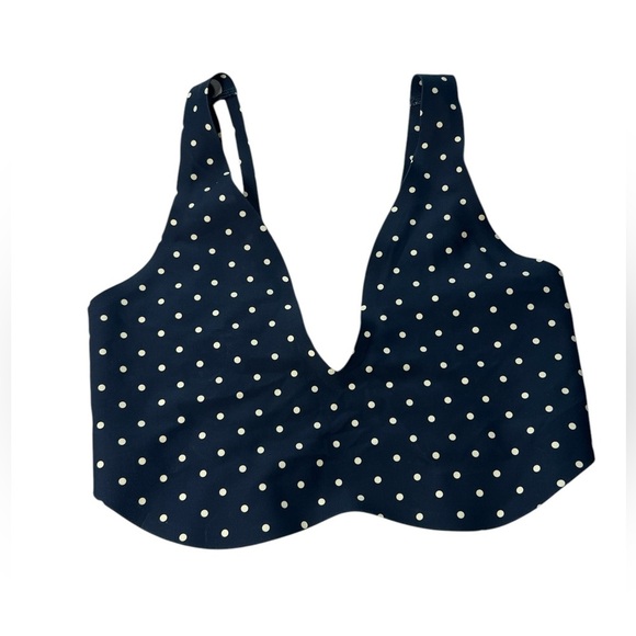 Parade support plunge seamless bralette navy and white polka dot. Size C1/ 32 DD - Picture 1 of 4